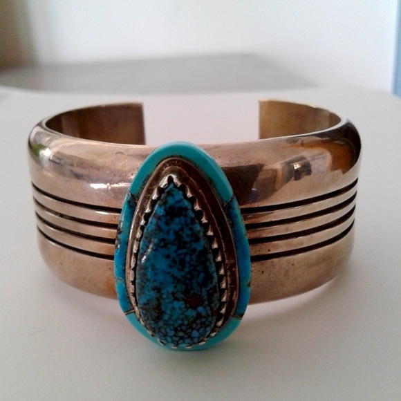 Vintage Native American Navajo Statement Bracelet - Picture 3 of 8